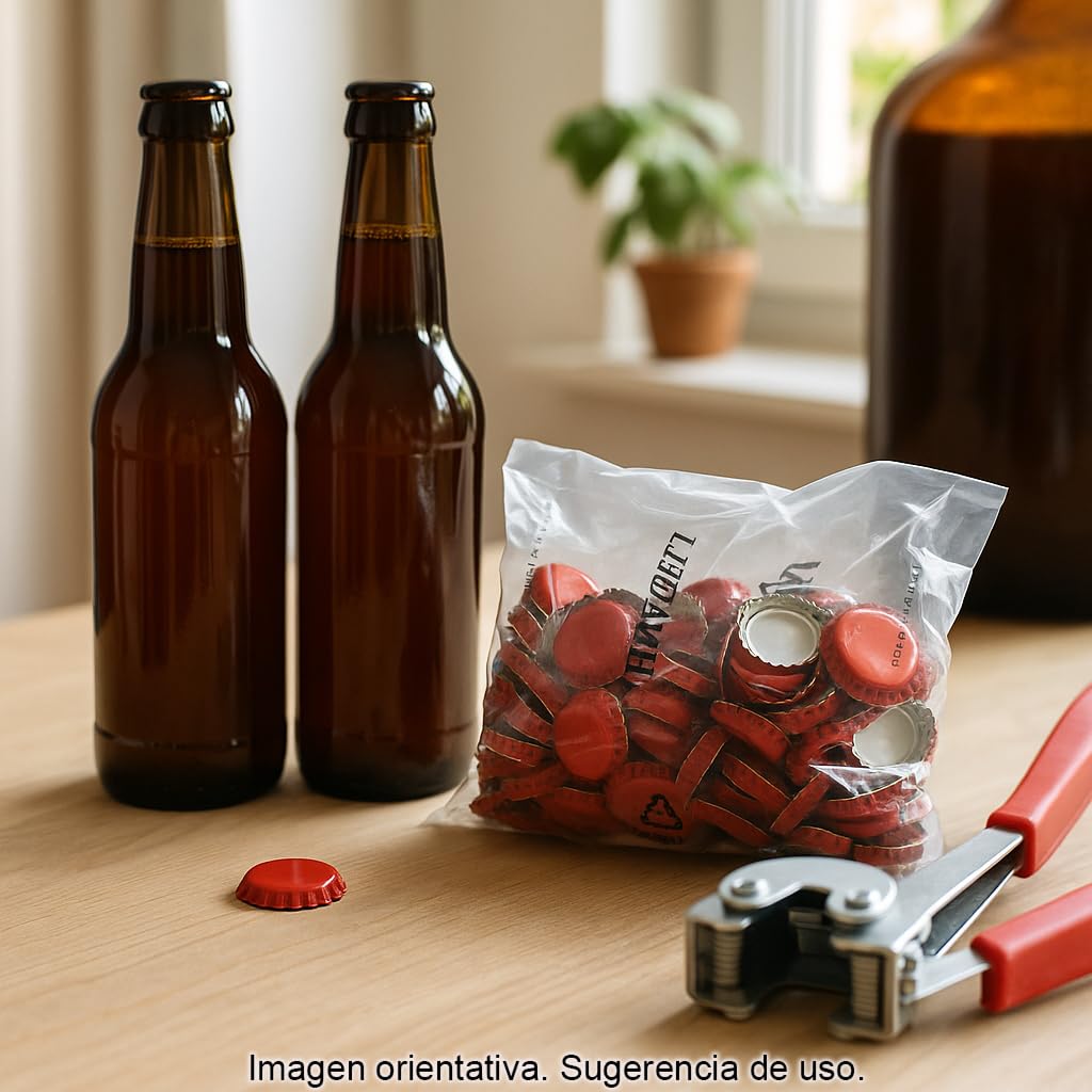 Cocinista Cápsulas Corona 26 mm Rojas 200 Unidades Cierre hermético para embotellado