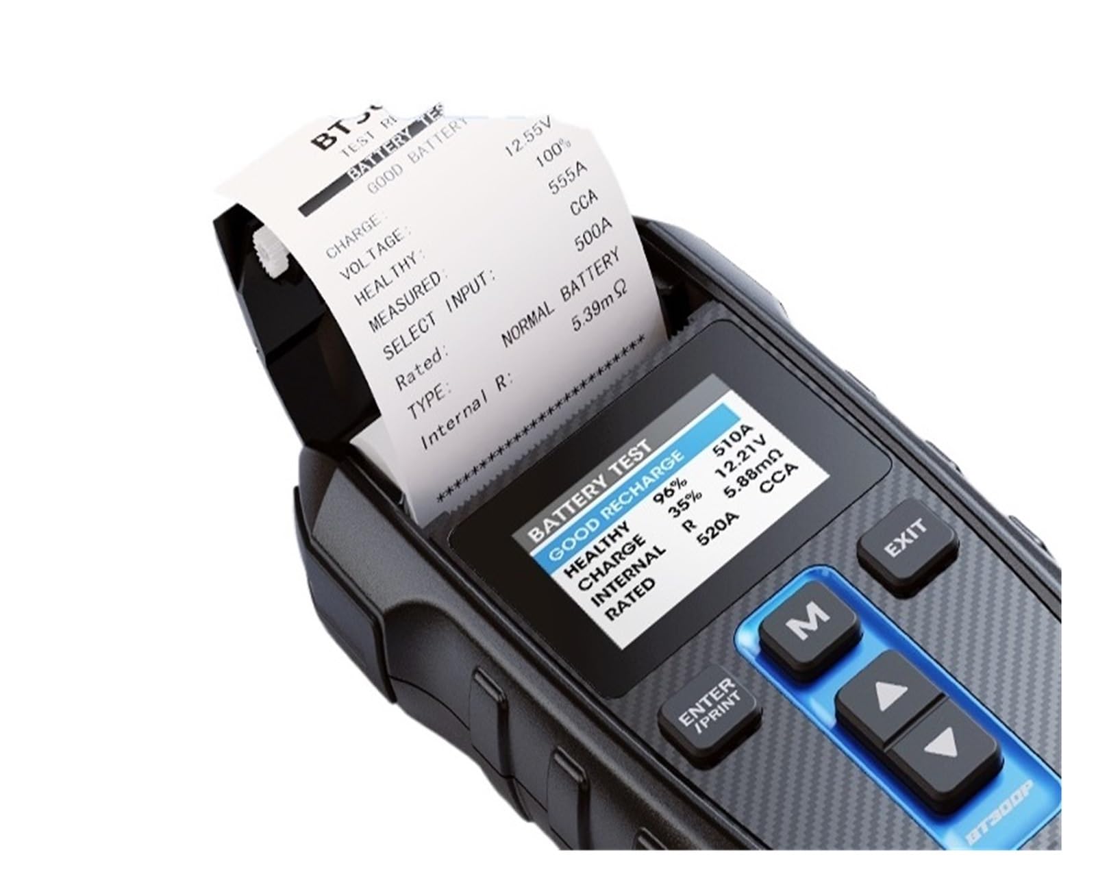 Tester per batterie, Tester for batteria BT300P con stampante 12V, strumenti di prova for avviamento e ricarica digitale for auto, analizzatore for veicoli 100-2000CCA