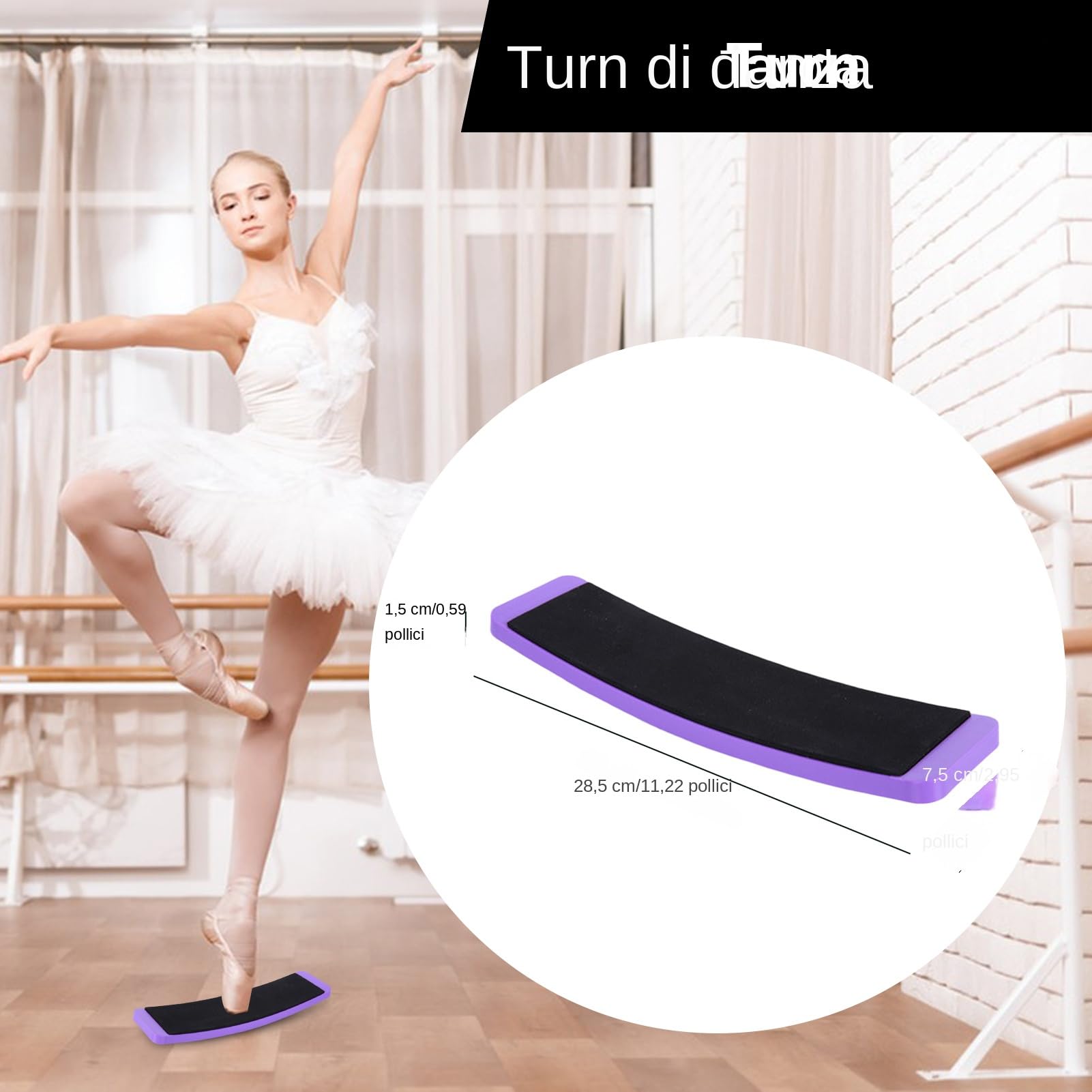 Turn Board - Equilibrio di danza Spin Board per Balletto, Ginnastica e Allenamento Cheerleading, Allenatore di Rotazione Durevole per Ballerini e Pattinatori | Tavola di Rotazione Portatile per Danza,