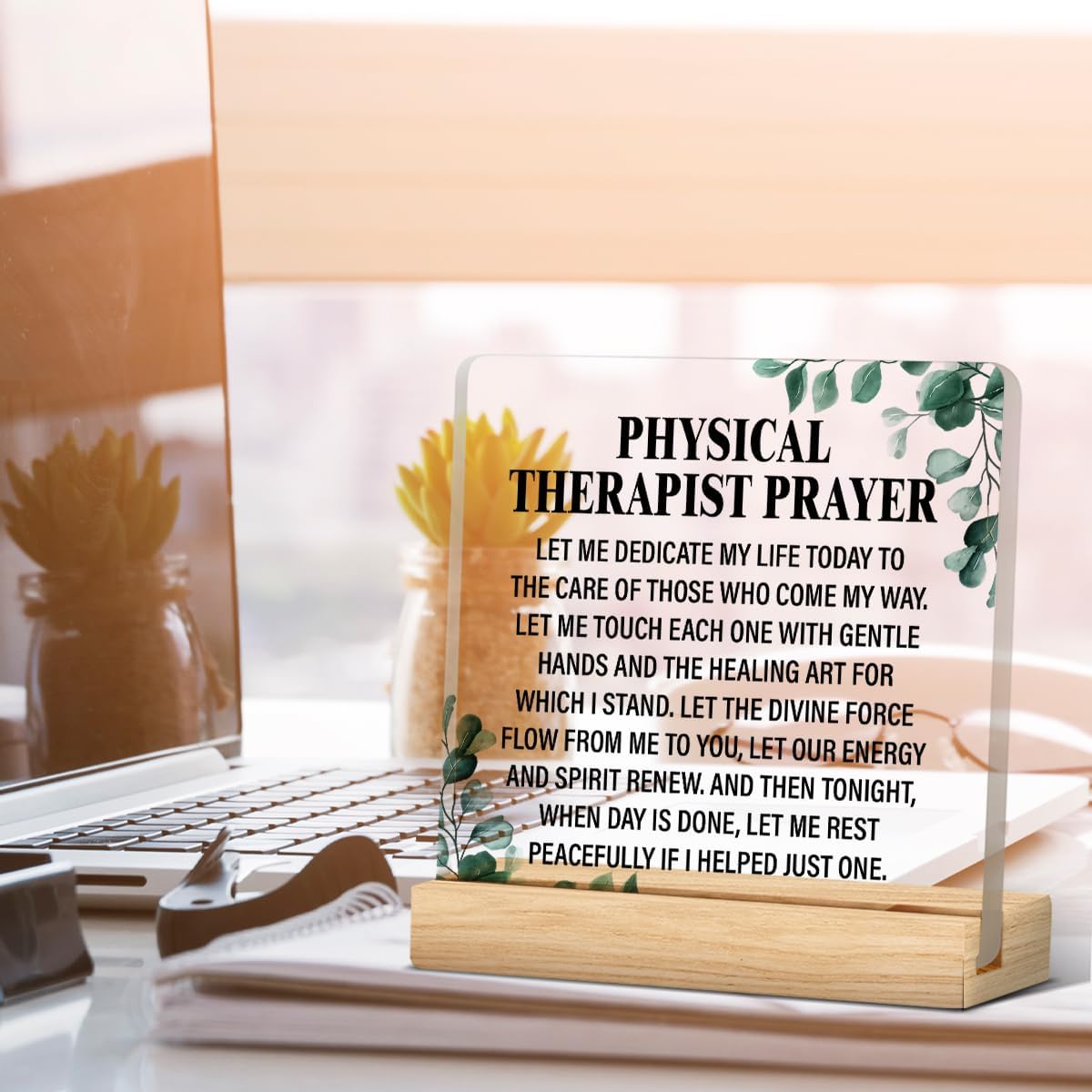 Physical Therapist Gifts for Men Women, Physical Therapist Prayer Acrylic Desk Sign Office Decor - Image 7
