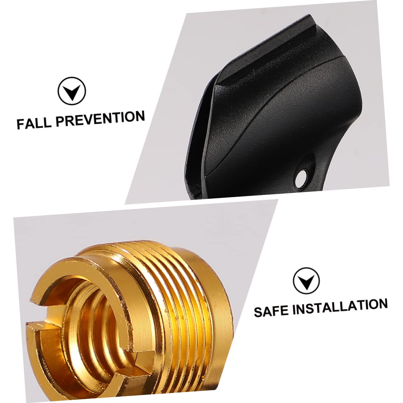 5pezzi Clip per Supporto Microfono con Adattatore Supporto Microfono in Plastica Nero Clip Sicuro Antiurto per Interni Esterni per Spettacoli Palcoscenico