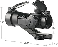 Vista 5 de Pinty 4 MOA visión reflex táctica de punto rojo y verde con montaje de soporte Picatinny