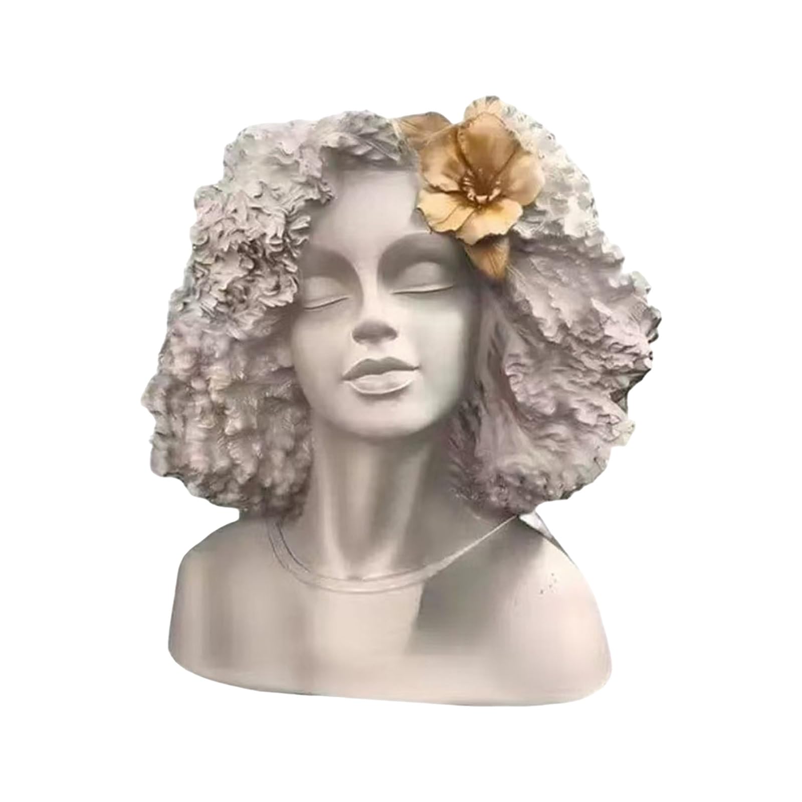 XIOANG Resin Plant Container Flower Pots with Artistic Head Top Great for Succulents Small Space Gardening Elegant Sappy Flower Pots