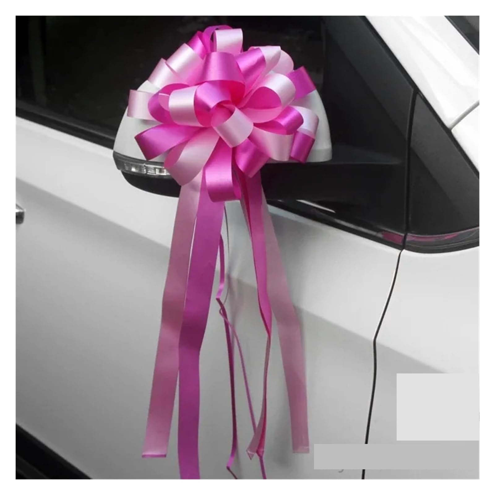 3 uds Dos Tonos 3x110cm Lazo Grande Flores de Cinta for Fiesta Boda Silla Lazos decoración del Coche para decoración(Pink)