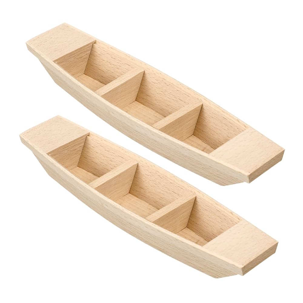 Amazon.co.jp: TEHAUX 2個 木製ボート模型 帆船模型 未完成の木