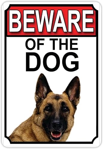 Letrero de aluminio con texto en inglés "Beware of the Dog" (Beware of The Dog), letrero de metal de aluminio para decoración de exteriores e