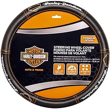 Harley-Davidson Deluxe B&amp;S Steering Wheel Cover w/Contrast Stitching, Black