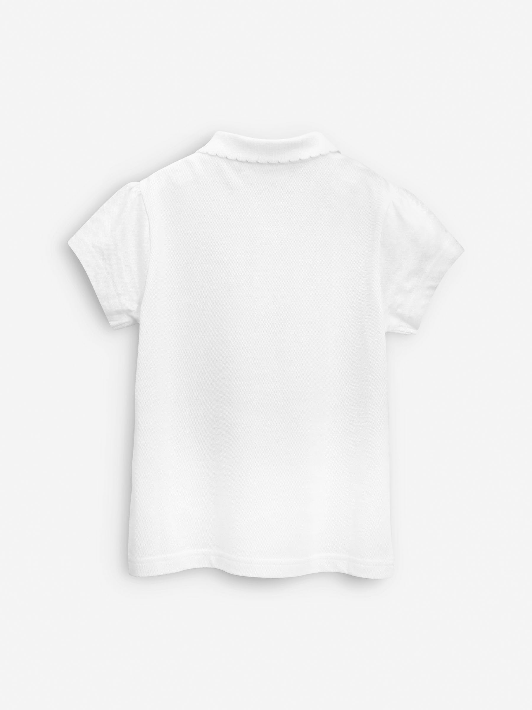 NEXT Niñas Pack de 2 Polos de Manga Corta de Corte estándar 100% algodón Blanco 6 Años