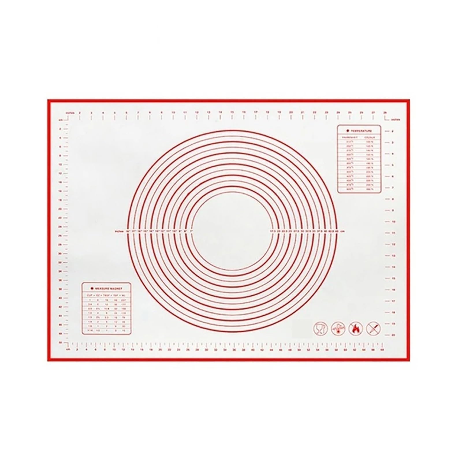 Esterilla de silicona grande for hornear, for amasar masa repostería, for cocina, for crepes, pizza, sartén antiadherente, herramienta Para Hacer Pasteles Y Masas(Red,60x50cm)