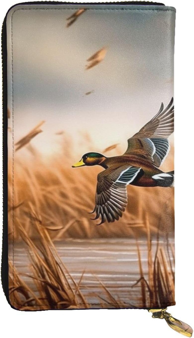Hunting Flying Wild Duckfull Width Double-Sided Printed Long Wallet Is A Must-Have For Travel, Portable And Easy To Store In One