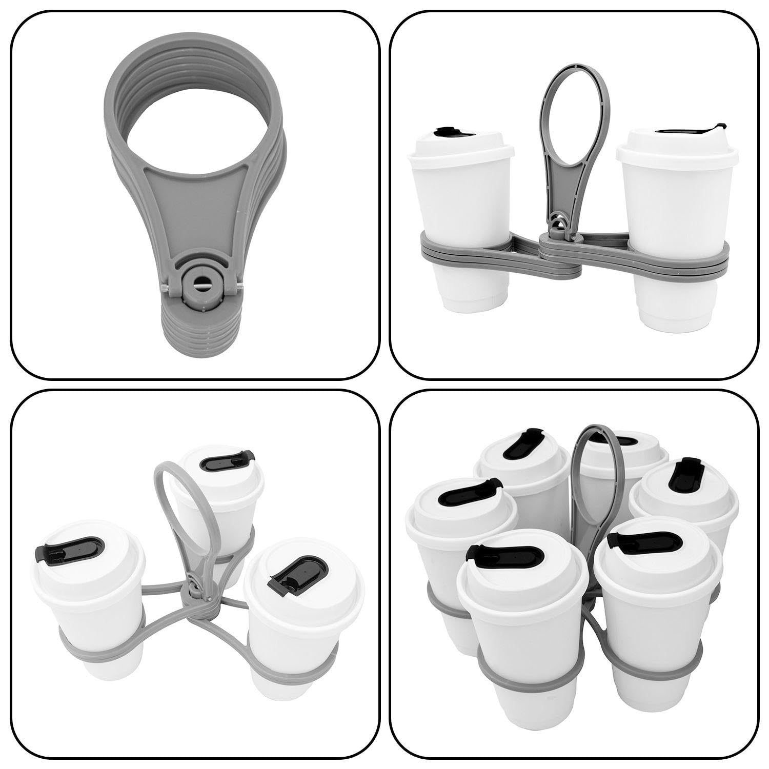 2 Porte-Gobelets Pliables, Porte-Gobelet De Fête, Porte-Gobelet De Transport, Porte-Boissons Portables (Gris, Noir).