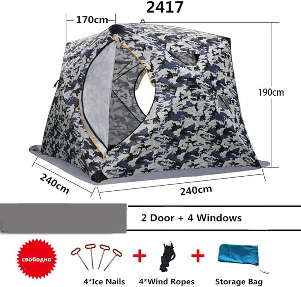 Ice Fishing Shelter, Ice Fishing Tent, Winter Ice Fishing Tent Warm Camping Tourist Cotton Tents(Camouflage)