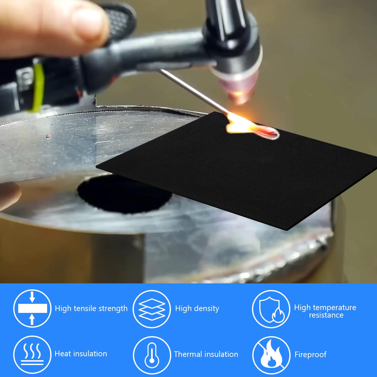 Tapis Ignifuge 30x30cm 8mm Épais - Tapis Anti-Feu Résistant à La Chaleur Jusqu'à 1000°C Pour Soudure Et Barbecue
