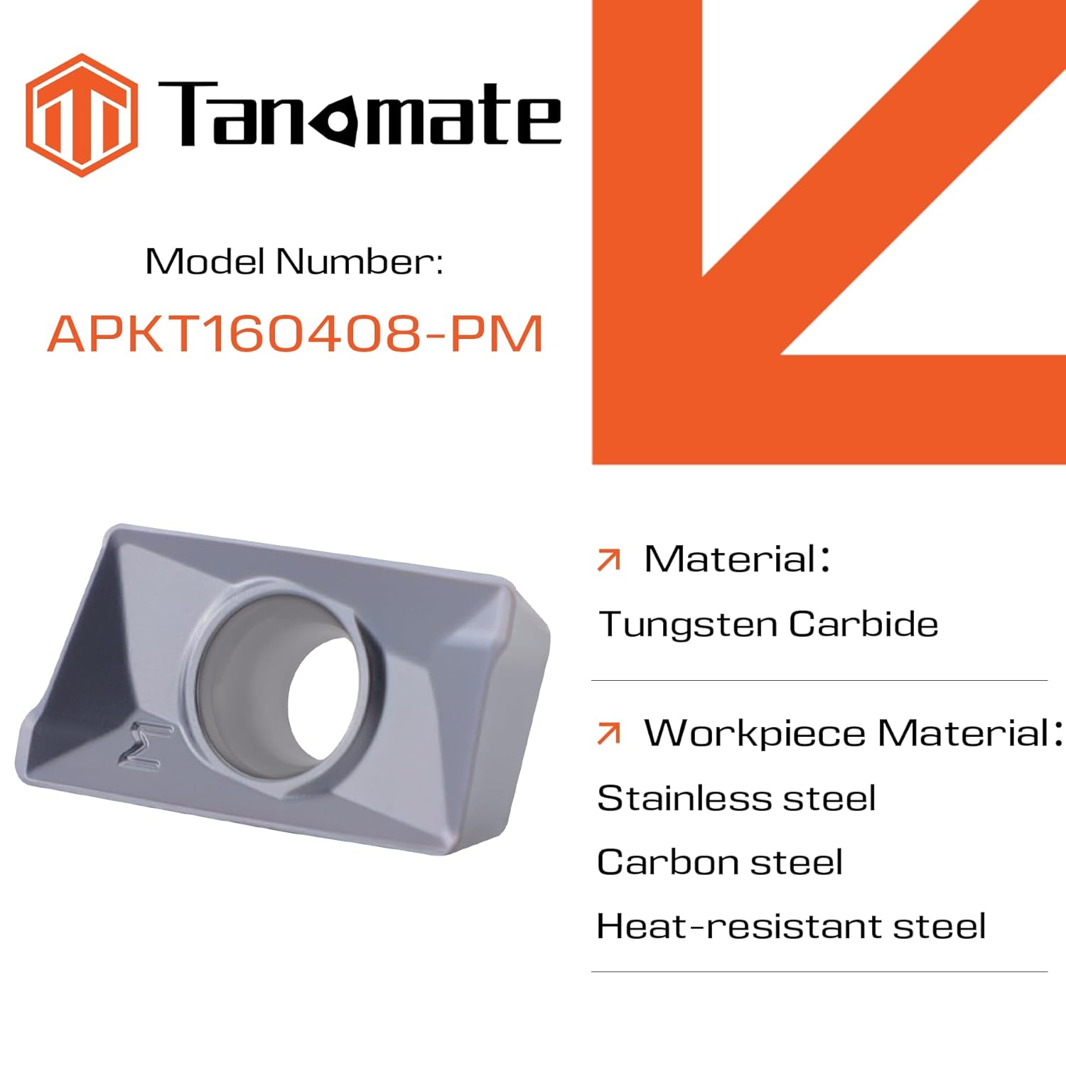 10Pcs R0.8 APKT1604 Indexable Milling Inserts APKT160408, CNC Carbide Inserts for Machining Steel and Stainless Steel