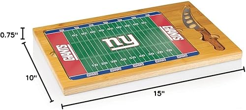 Vista 33 de PICNIC TIME NFL Football Field Icon - Juego de tabla de cortar y cuchillos con parte superior de vidrio, (Parawood y bambú)
