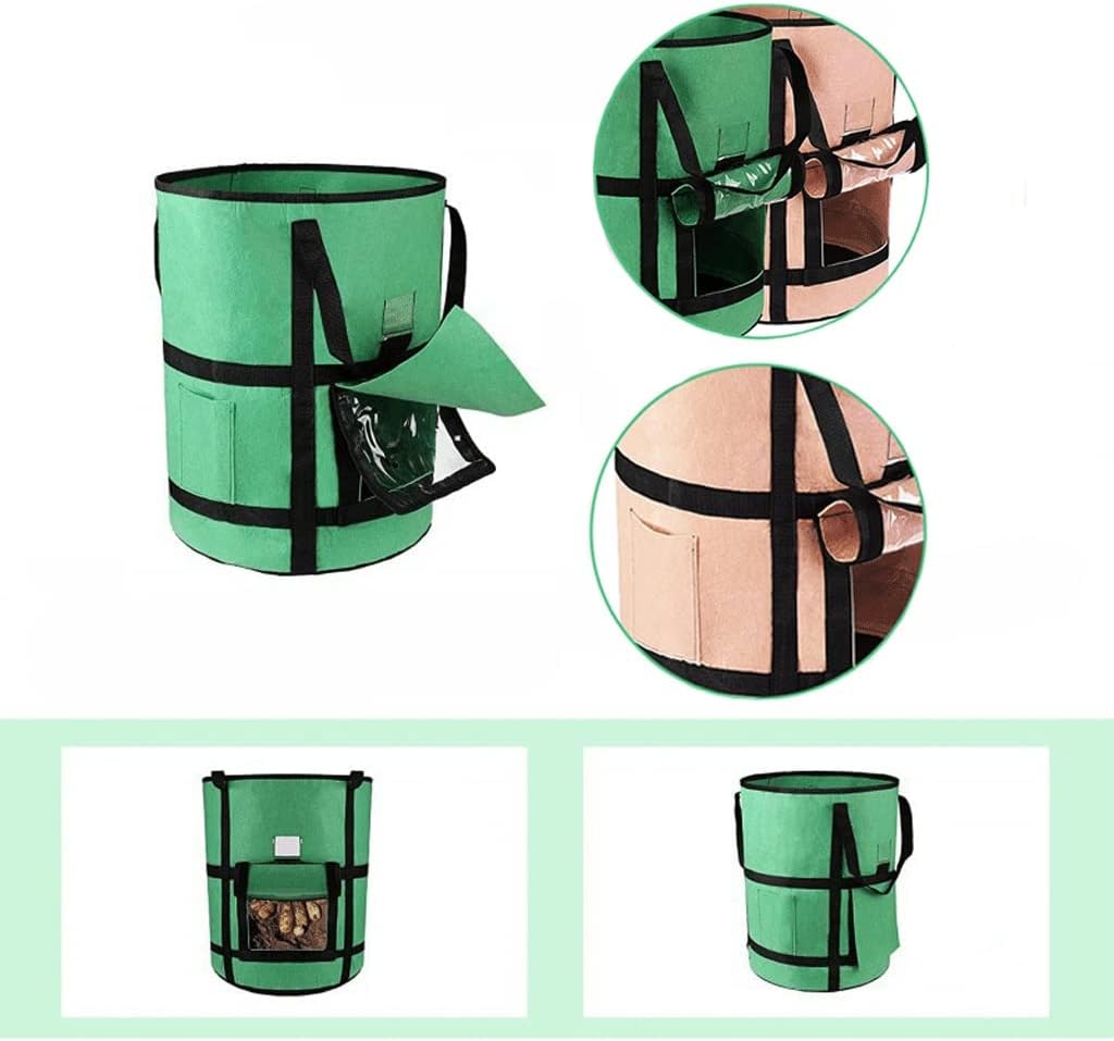 Aeration Fabric Pots Portable Non Woven Grow Bag Plant Bag Potato Grow 7/10 Gallon Fabric Seedling Bag for Vegetable Flower Plant Grow Bag Grow Bags (Color : Pink, Size : L(35D*45H) 10gallon)