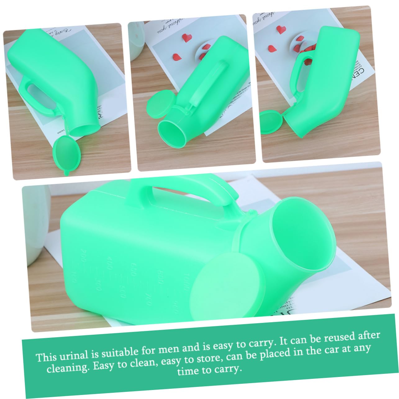 TOVINANNA 1200ml Men Urinal Lid Portable Male Supply Daily Use Urine Container Random Color