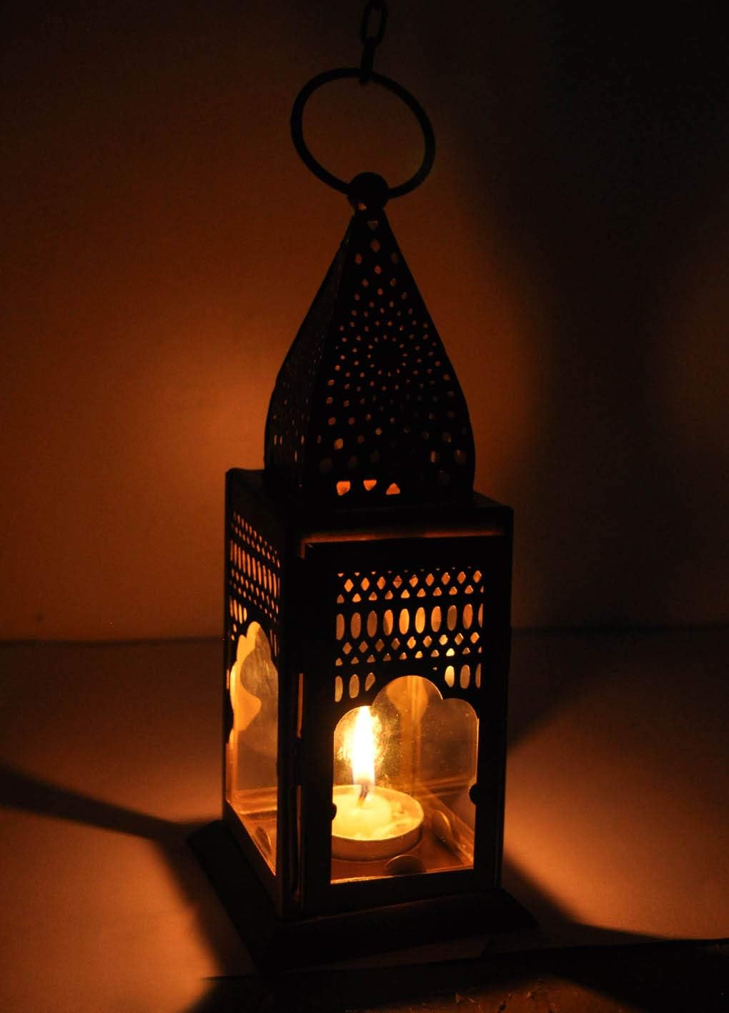 Lal Haveli Moroccan Table Lamp, Nightstand Decorative Room Desk Lamp, Night Light Lamp, Table Lamps for Bedroom, Living Room, Kitchen, Dining Room (Golden) Valentines Day Gift