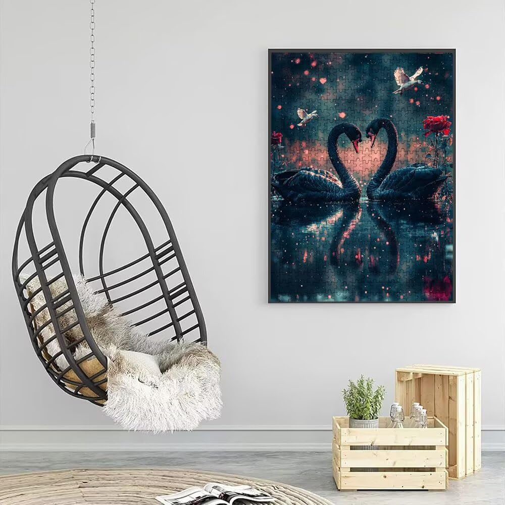 Puzzle 4000 Pezzi, Rose Cigno Nero 3D Puzzle per Adulti Impegnativo, Educa Puzzles Artistico, Divertente E Stimolante Puzzles Decorativo per La Famiglia, Regalo e Decorazione Pareti DX0YL6-666