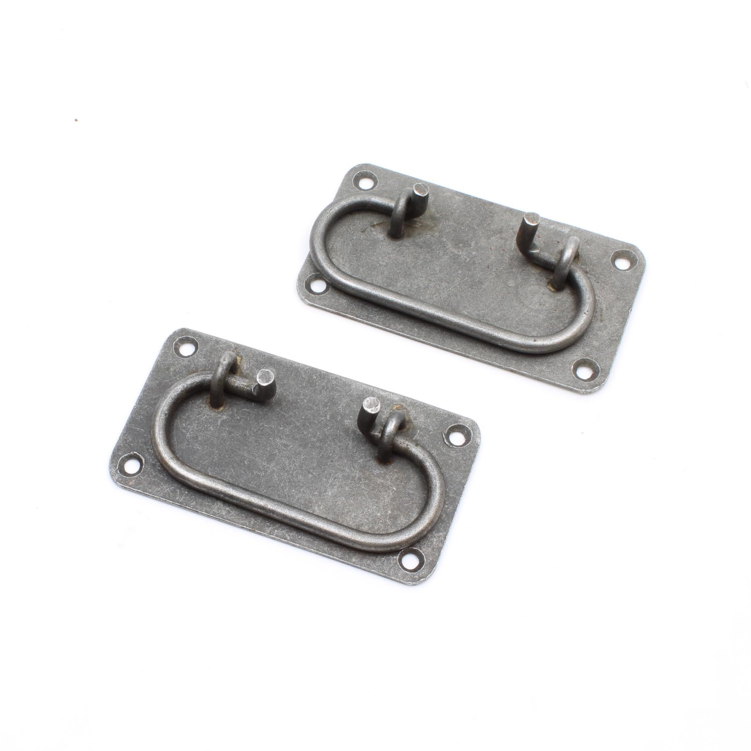 Chest Lifting Drop Handle Plate Design Antique Iron 100mm - Pack of 2