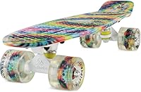 Vista 19 de Meketec Skateboards Mini Cruiser - Patineta (56 cm), diseño retro para niños chicos jóvenes principiantes