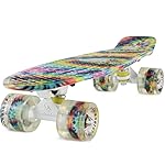 Skateboards Boys Mini Cruiser Skateboard 22 inch Kids Board for Girl Youth Children Toddler Teenagers Adult Dog for Beginner Boys 7 to 10 (Rainbow)