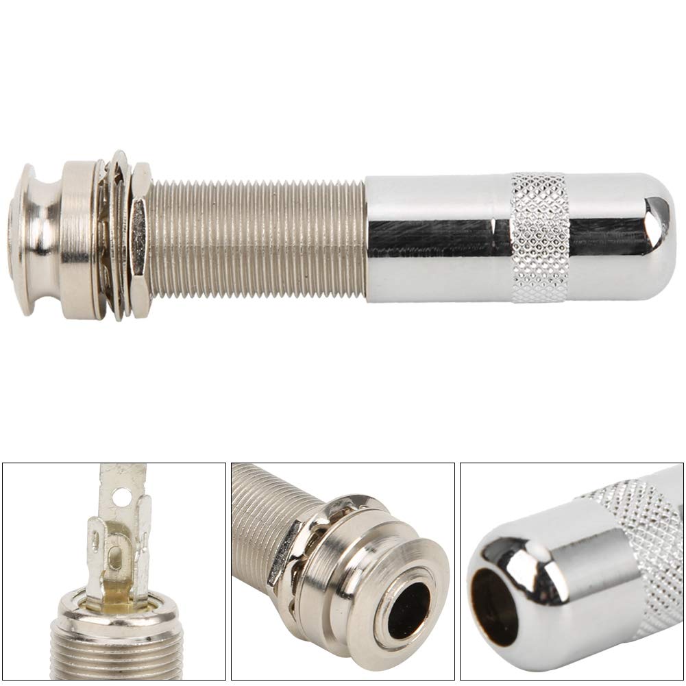 Końcówka wtykowa Jack Socket Plug Akustyczna gitara elektryczna wyjście 1/4 cala z tylną pokrywą z materiału miedzianego, akcesoria do instrumentów muzycznych