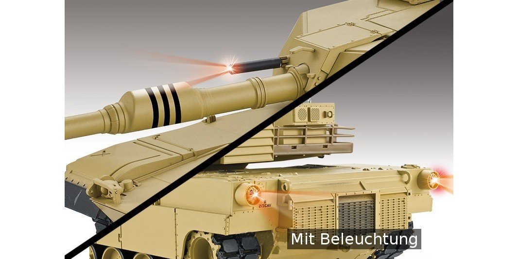 ES-TOYS RC czołg M1A2 Abrams 1:16 Heng Long - dym i dźwięk + stalowa przekładnia i 2,4 GHz V7.0 - PRO z RRZ