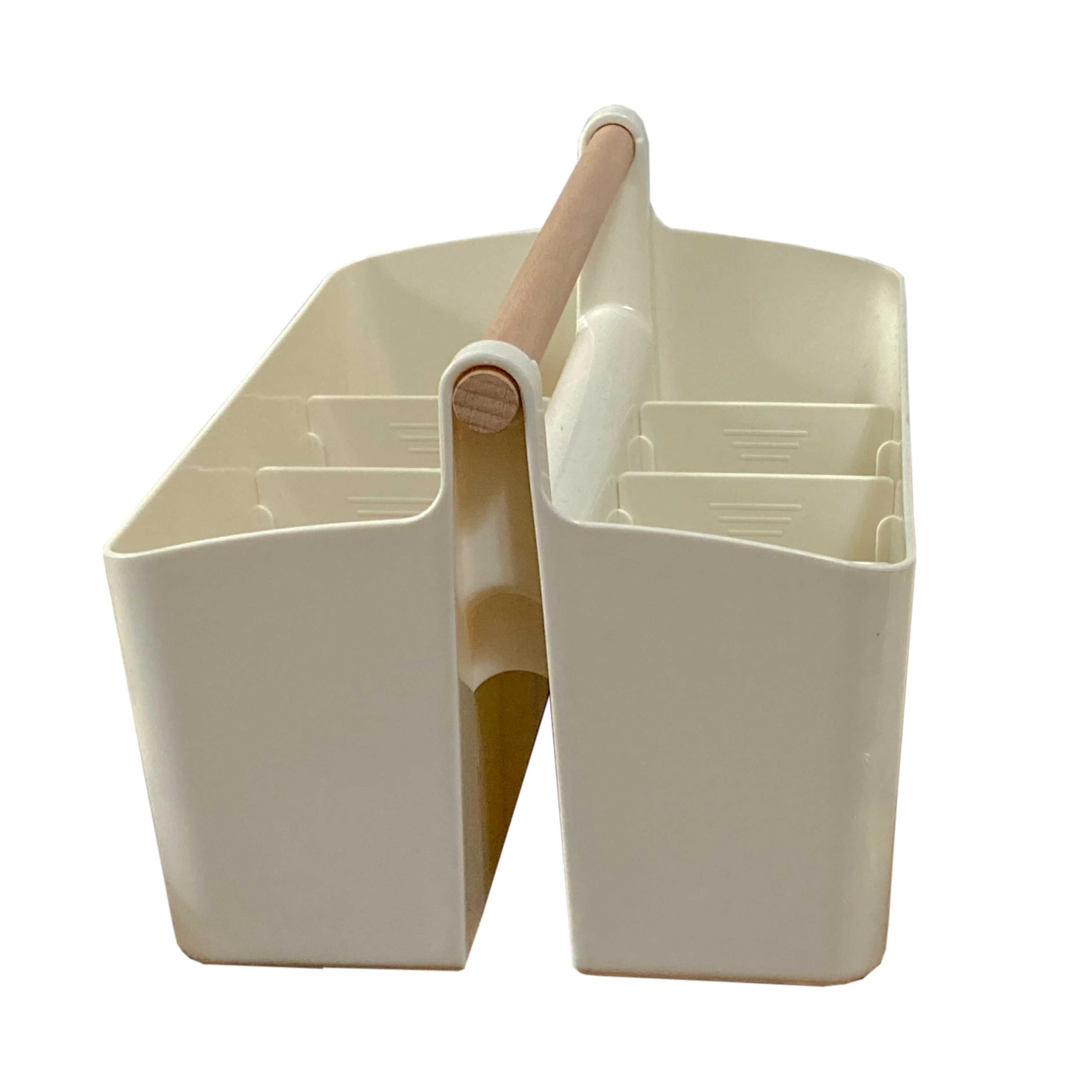 Cleaning Caddy Organizer With Handle – Wearable Bag For Supplies, Multiple Compartments For Storage – Portable Shower & Bathroom Caddy, Ideal For Dorms, College Life, Housekeepers & More (Beige)