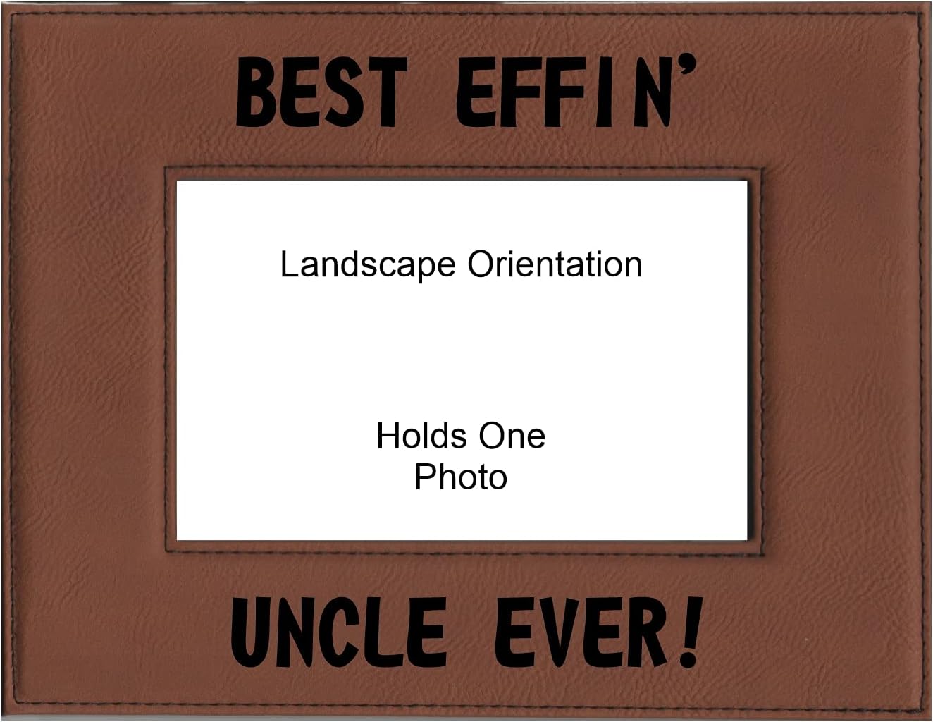 Funny Gift for Uncle Best Effin Uncle Ever Engraved Leatherette Picture Frame Fathers Day (5x7 Portrait, Black)