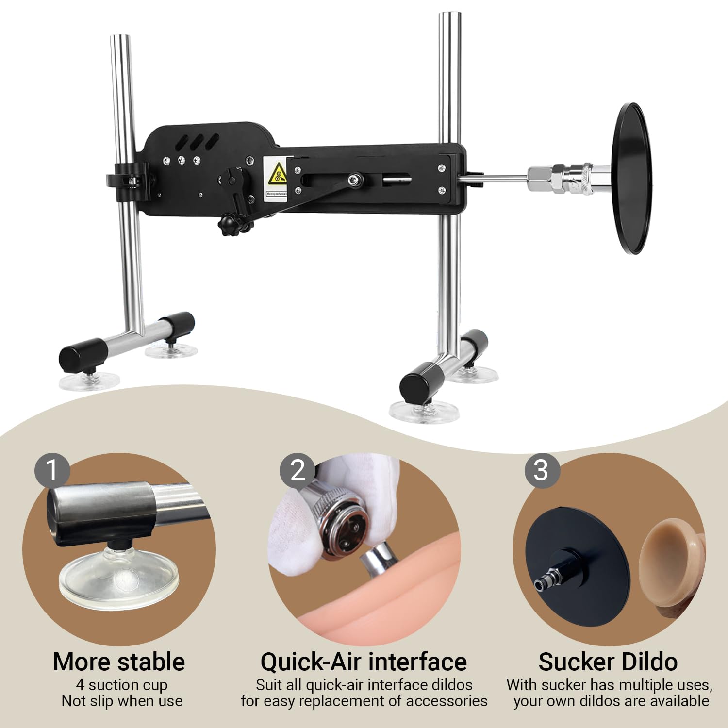 Kigoan Sex Machine with Realistic Dildos, Automatic Thrusting Machine with Remote Control and APP, Multiple Suction Cup Dildo Attachments