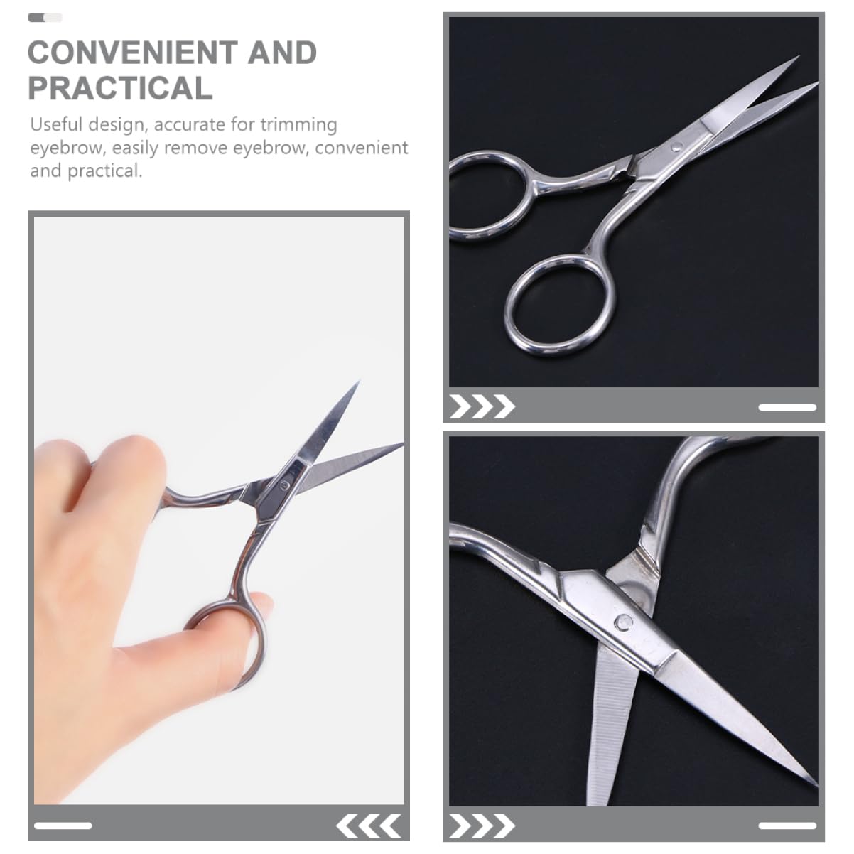 Mikinona Professional Eyebrow Scissors Set 6pcs Mini Stainless Steel Scissors for Facial Hair