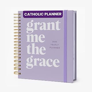 Blessed is She Academic Catholic Planner 2025-2026 July - 6.25x8.25" Purple Mini Spiral Christian Student Planner, Goal Planners 2025 for Women, Yearly Notebook for Plans, Goal Setting Notebooks 2025