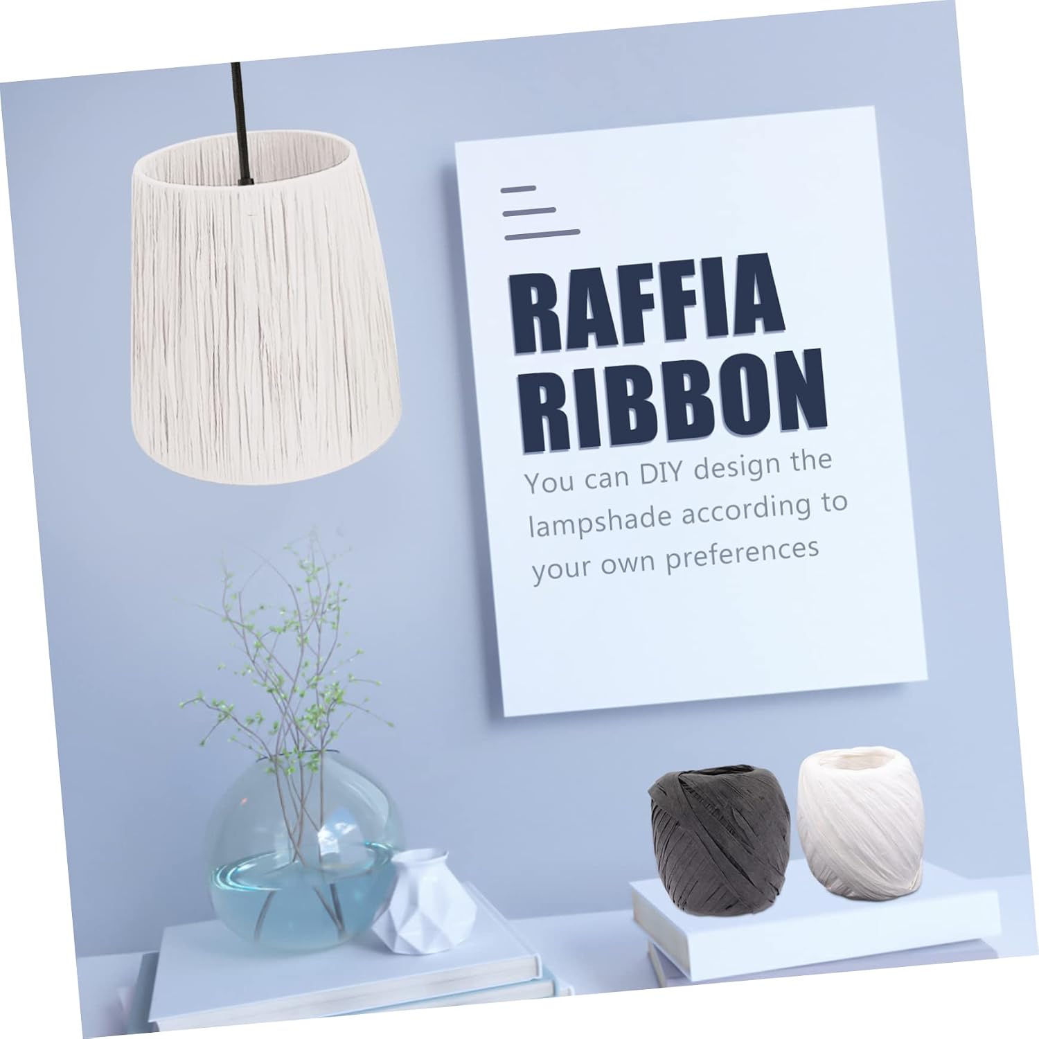 4rolls Raffia Ribbon Twine String for Crafting Lamp Shade Home Decor and Wrapping Paper Material Colors for All Occasions