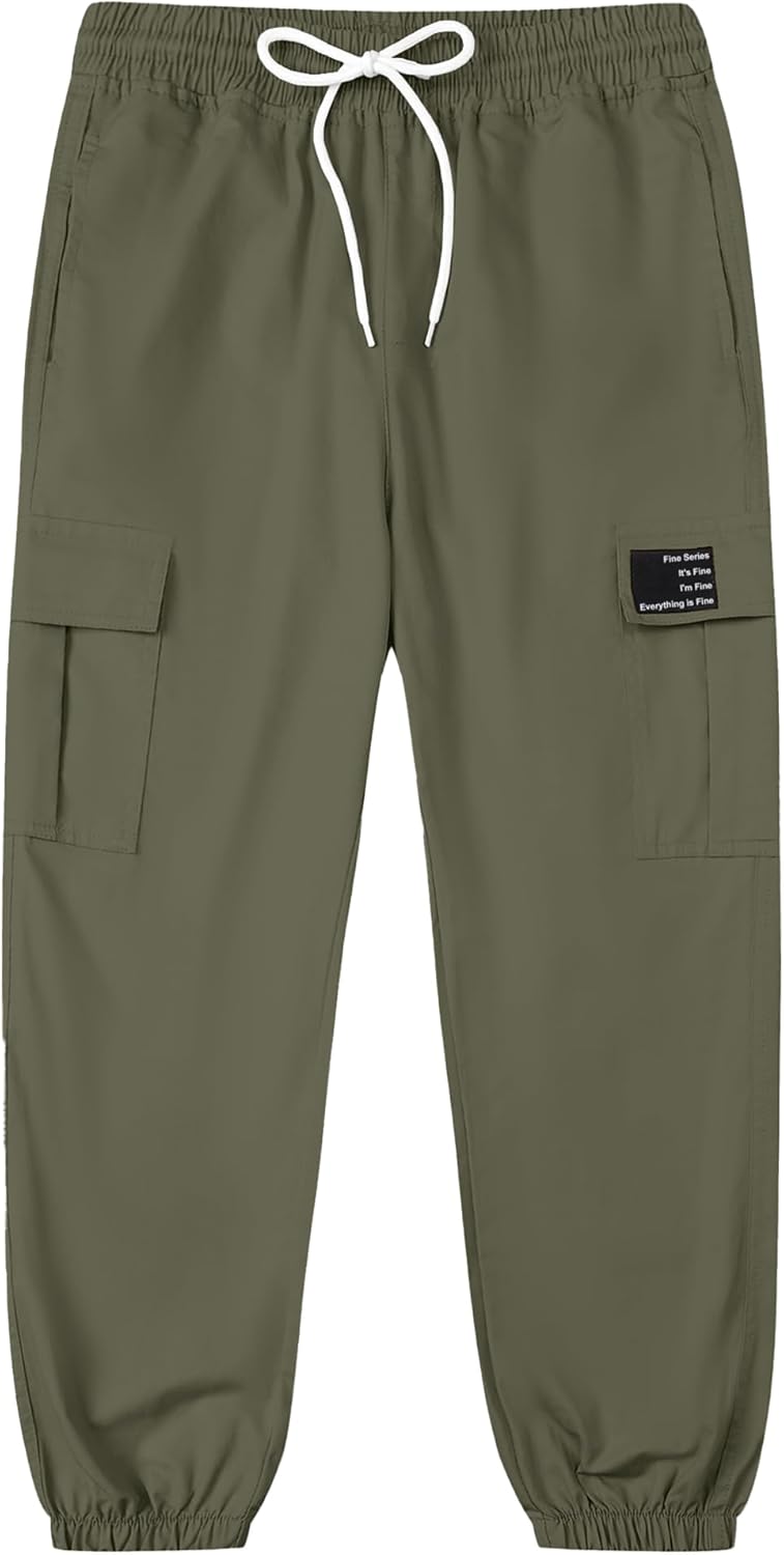 SANGTREE Girls & Womens Drawstring Cargo Jogger Pants,3 Years - Women 3XL - Image 3