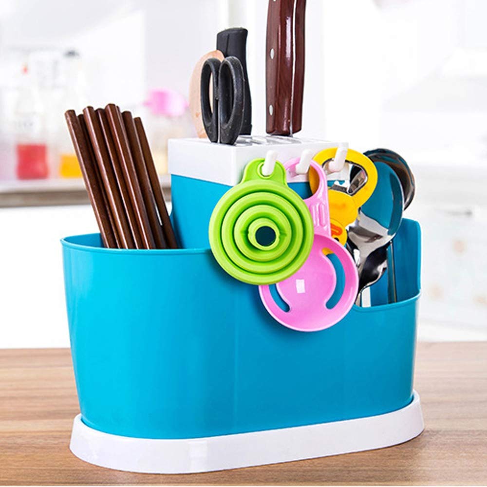 Bloc de rangement pour couteaux de cuisine, support pour couteaux uniquement, boîte multifonction pour ustensiles (cuillères, baguettes, fourchettes), rangement pour couverts, support en plastiqu