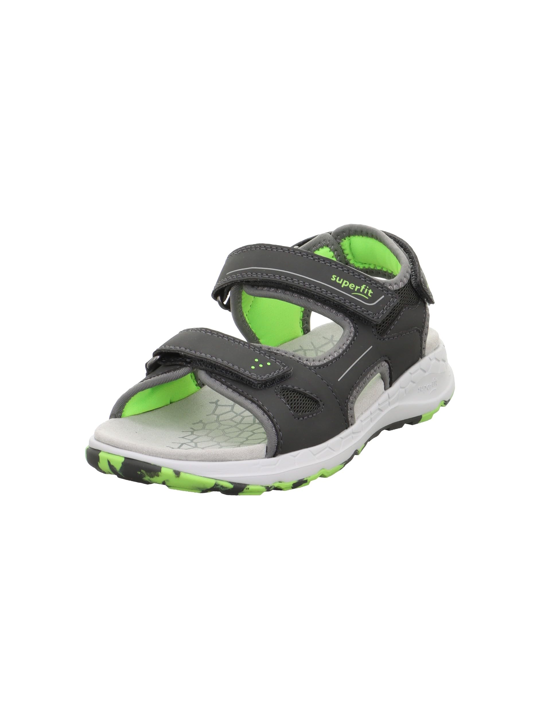 Superfit Boys Criss Cross Sandals, Grey Light Green 2010, 9.5 UK