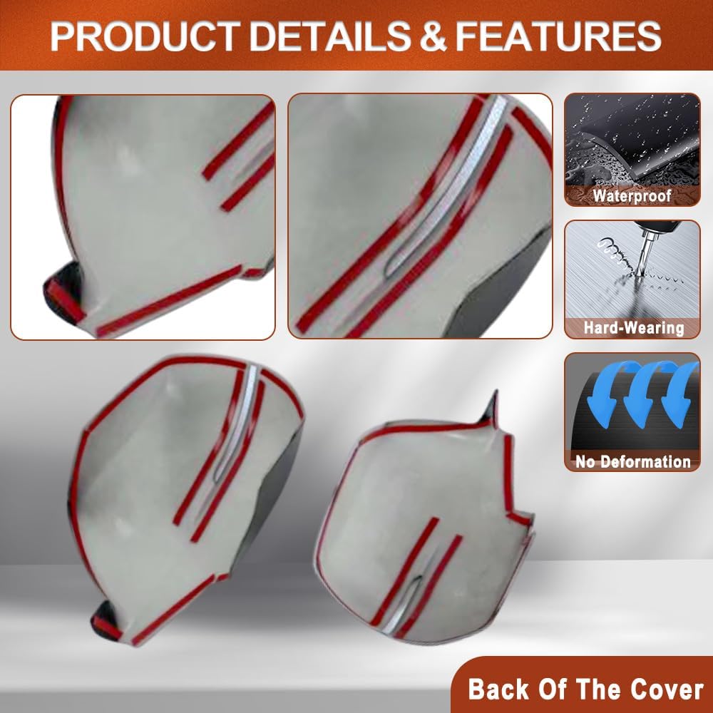 Left Right Side Door Mirror Covers Silver, Compatible with Honda CRV CR-V 2017-2021, 1 Pair ABS Wing Mirror Housing Covers, Chrome Look (Only Fit Turn Signal Light Model)