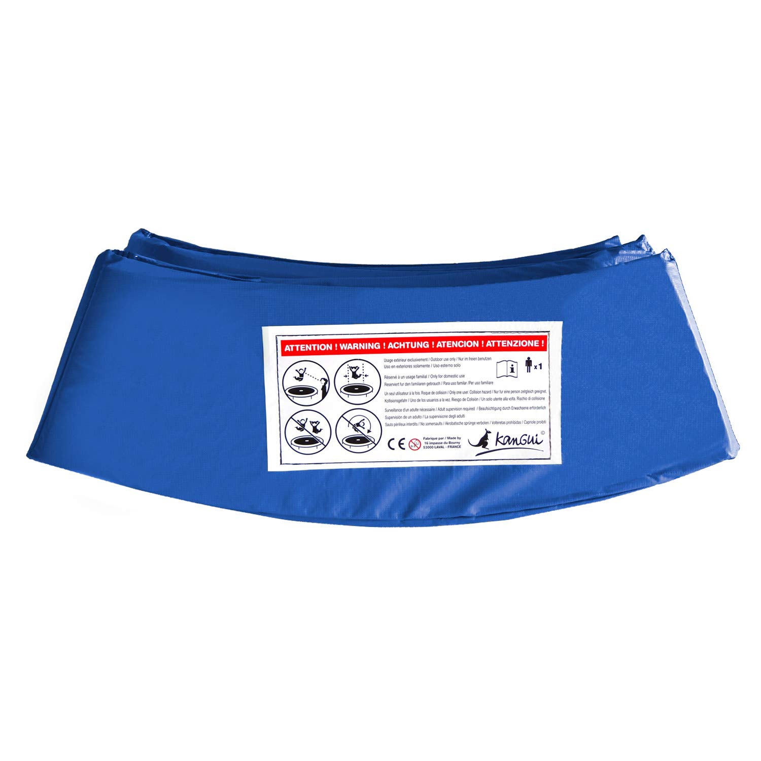 Kangui - Coussin de Protection Bleu Ø250cm pour Trampoline