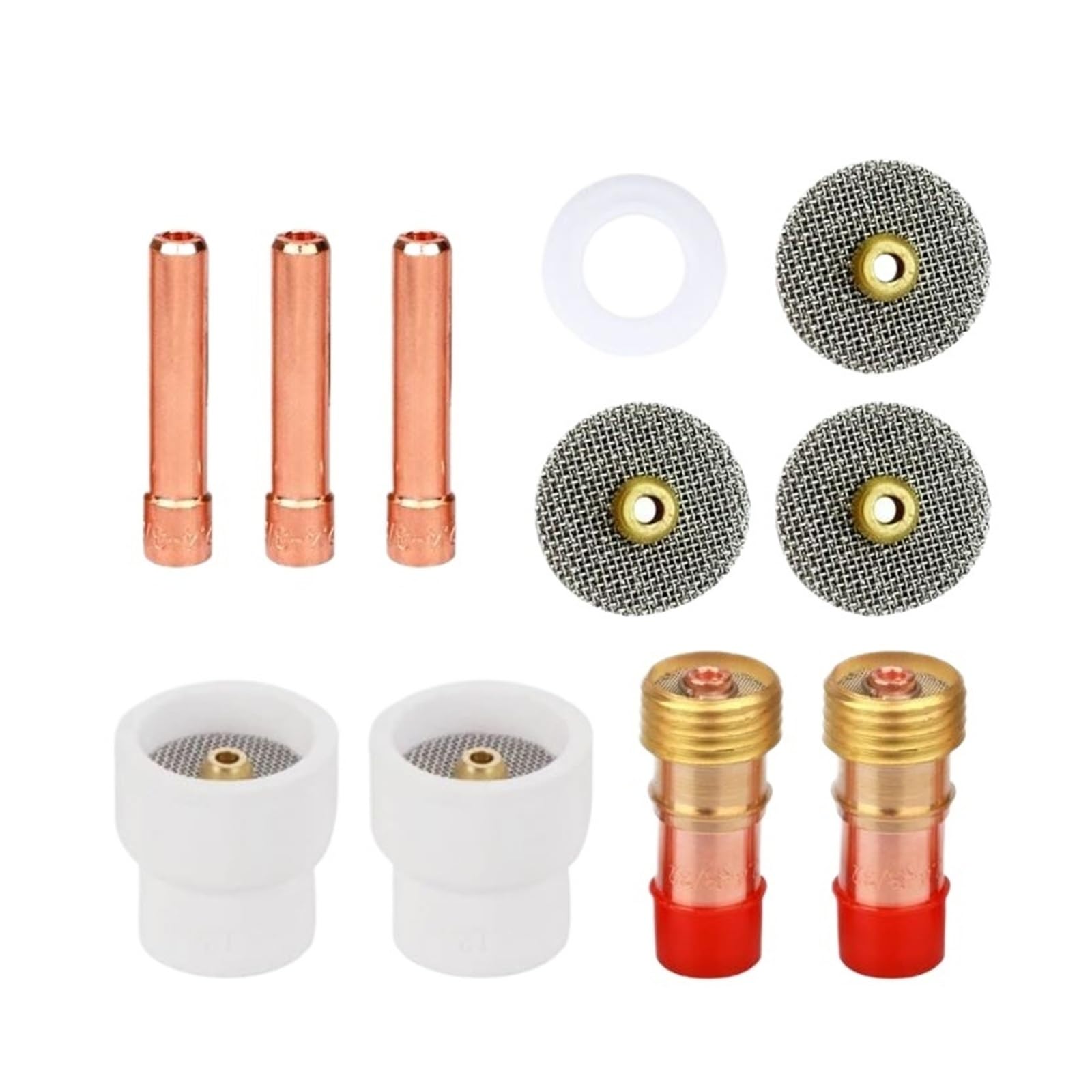 Compatible con WP9 WP20 WP17 WP18 WP26 soplete de soldadura TIG 11 Uds 12# Kit accesorios taza alúmina boquilla cerámica blanca