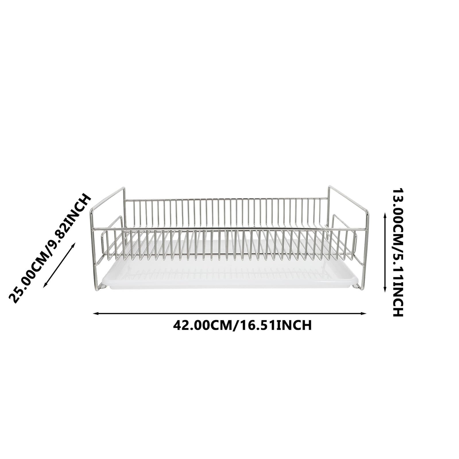 Escurridor de Cubiertos y Platos Acero Inoxidable 1 Unidad Bandeja Antigoteo Desmontable para Cocina Hogar Utensilios y Vajilla Almacenamiento Práctico