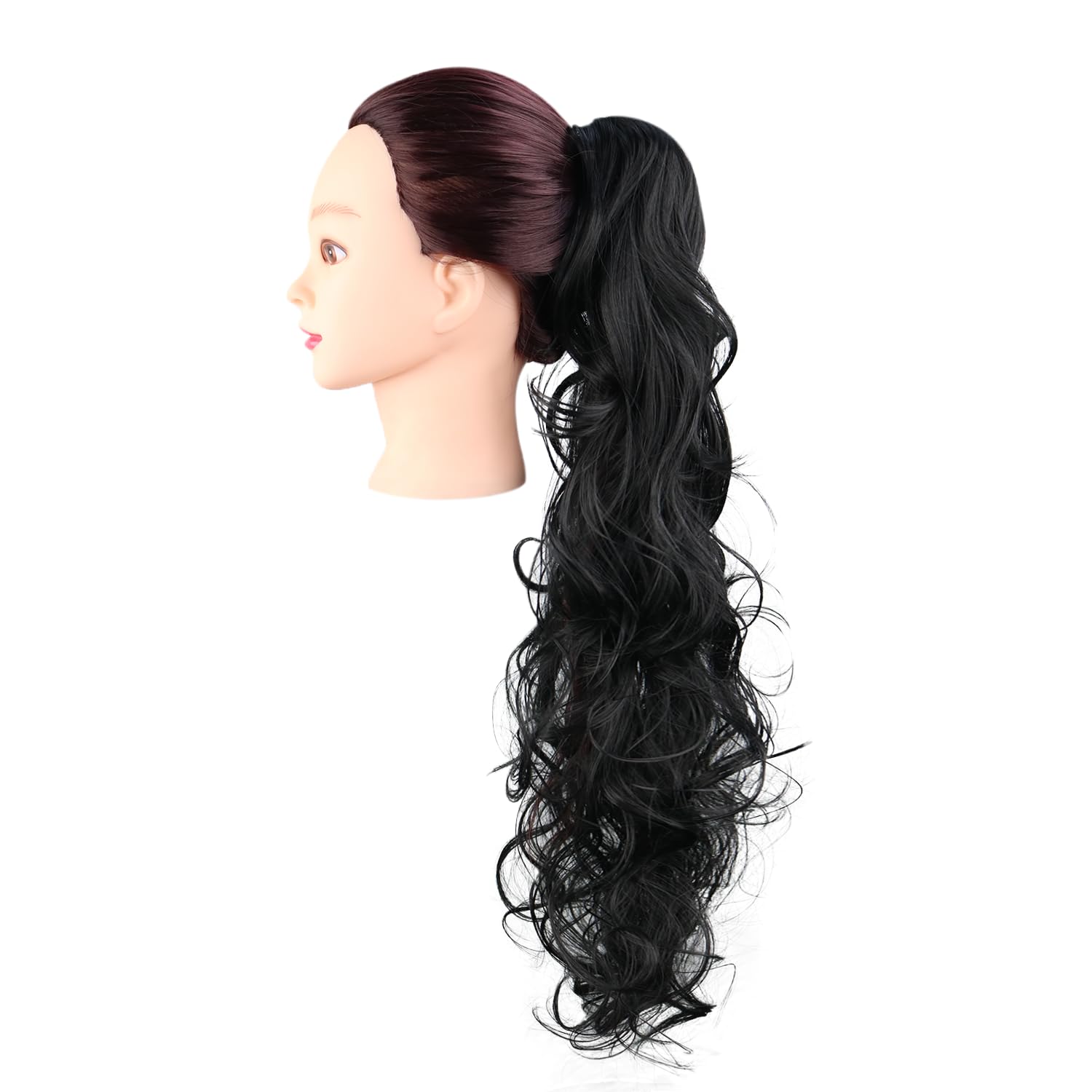 Ponytail Extension Claw 18inch Clip in Ponytail Hair Extensions for Women (Brown Black)