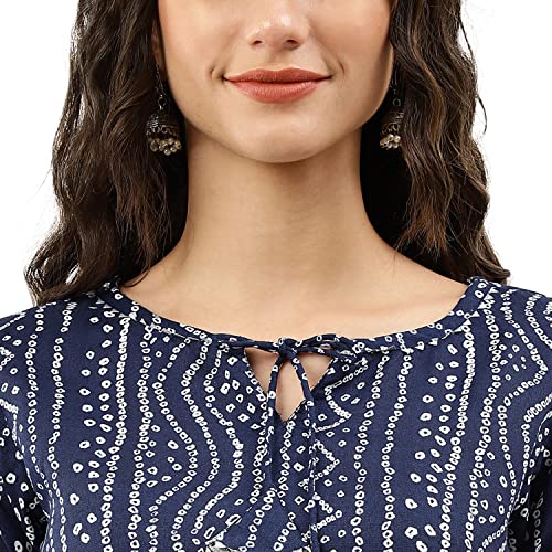 Image of NAINVISH Women's Cotton Blend Relaxed Fit Straight Kurti