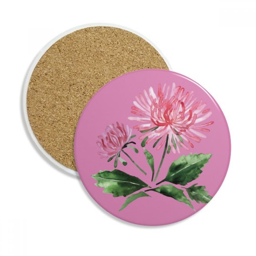 Coaster en céramique aquarelle rose lot de 2 dessous de verre absorbants
