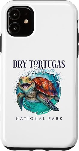 Funda para iPhone 11 Dry Tortugas National Park Watercolor Happy Sea Turtle disponible en Yaxa El Salvador