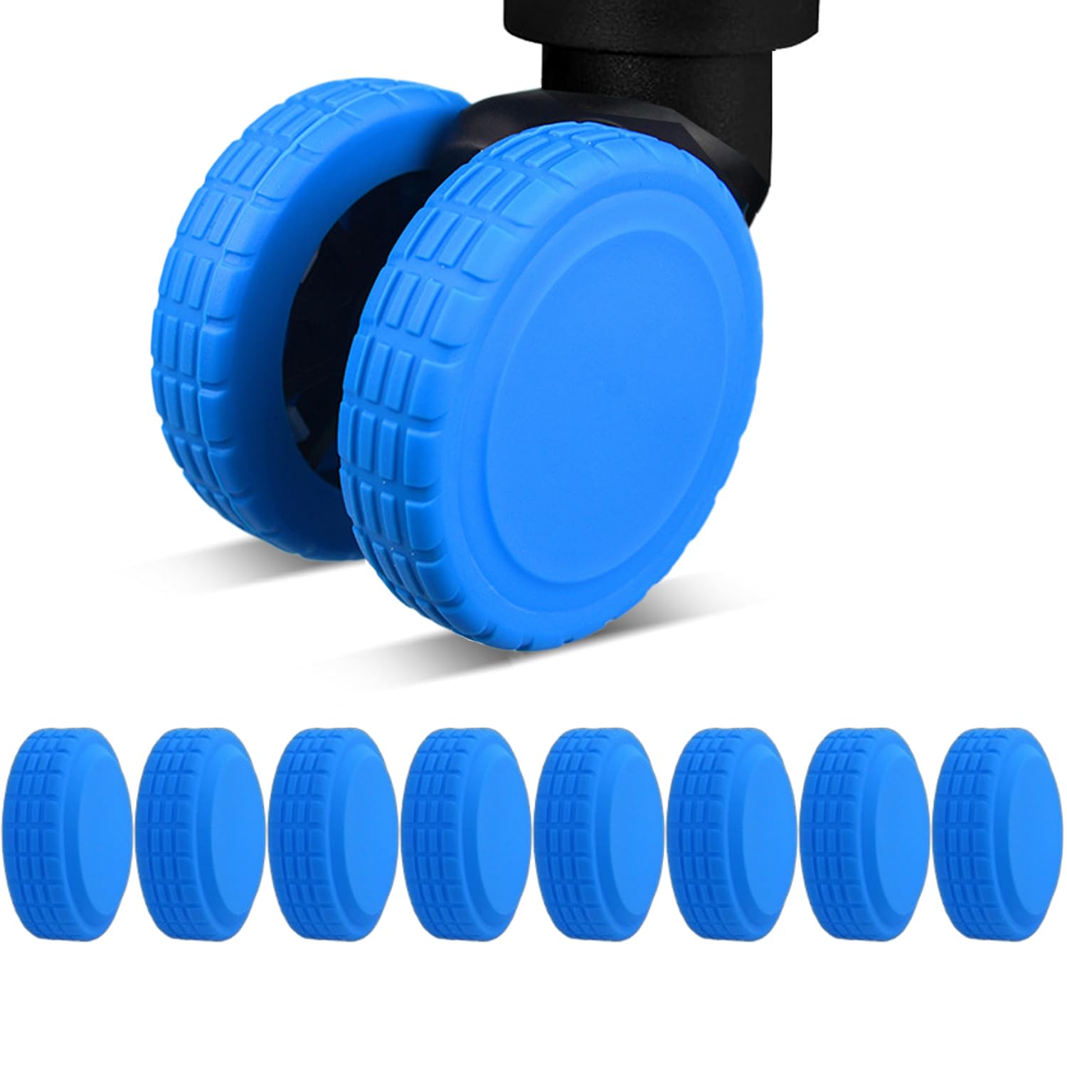 Coraltree 8Pcs Luggage Wheel Covers, Blue