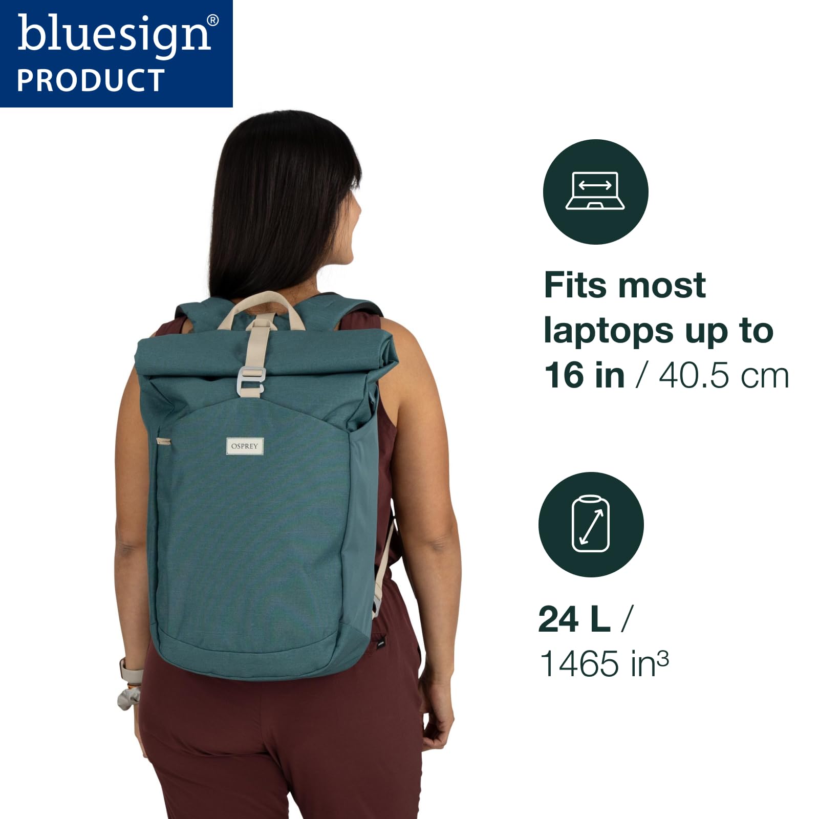 Osprey Arcane Roll Top Commuter Backpack, Botanica