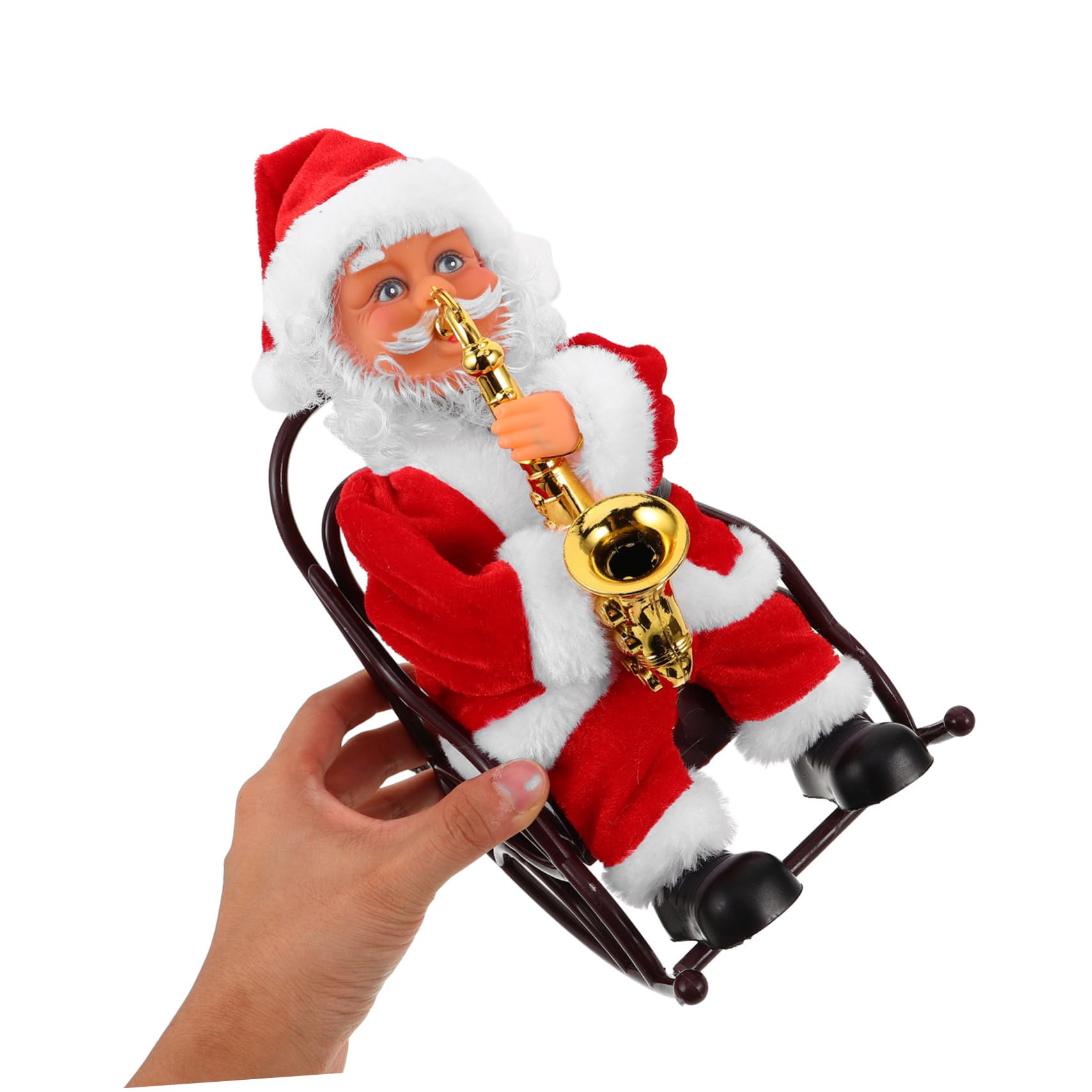 Juguete De Papá Noel Eléctrico Figura De Papá Noel con Instrumento Musical Juguete Navideño Decorativo para Mesa Escenario De Fiesta De Navidad