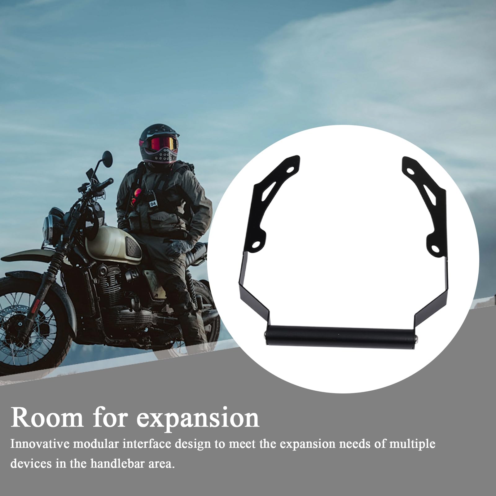 Generico Porta Telefono Per Motocicletta Supporto GPS in Alluminio per Moto | Barra Di Espansione, Porta Smartphone, Supporto Gps Per Moto