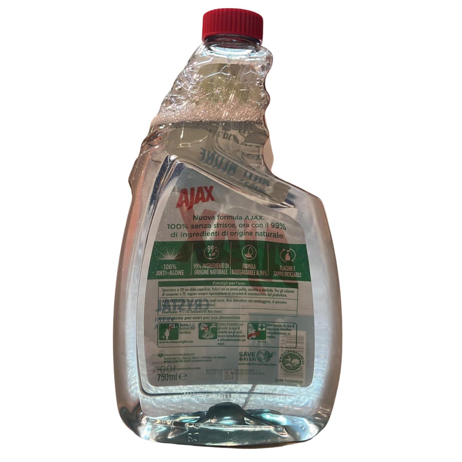Detergente vetri con ammoniaca ricarica – pulizia brillante senza aloni – 750 ml – Variazioni 4/8/12 Pezzi (12)